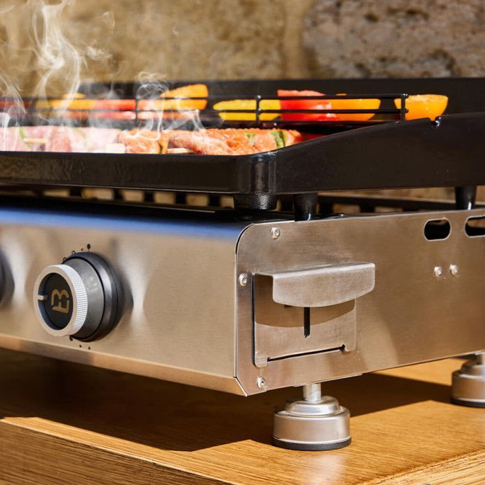Plancha gaz Silvia IIG Evo 3 feux – BRASERO BY FAVEX - 7,95 kW – plaque fonte émaillée 6 mm – 67 x 34 cm – 8 à 10 convives