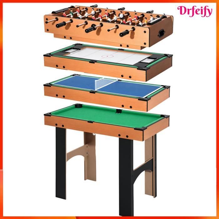 Table multi-jeux 4 en 1 - AKOZON - 9855 - Baby-foot - Billard - Air hockey