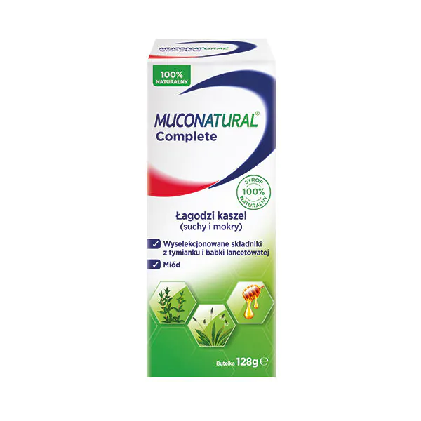 Muconatural Complete, Syrop na kaszel suchy i mokry, Dla dzieci od 1. roku życia