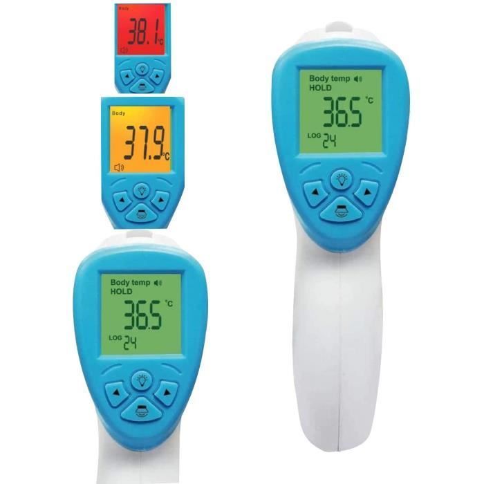 Thermomètre frontal numérique sans contact pour enfants avec mesure instantanée Alarme de fièvre  professionnel corps