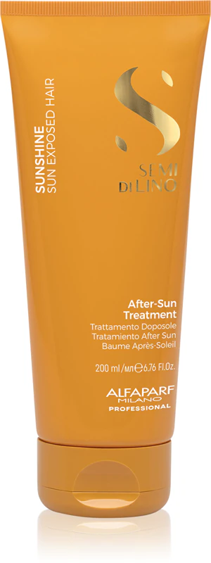 Máscara facial Alfaparf Milano Semi di Lino Sunshine para cabelos expostos à luz solar nociva.