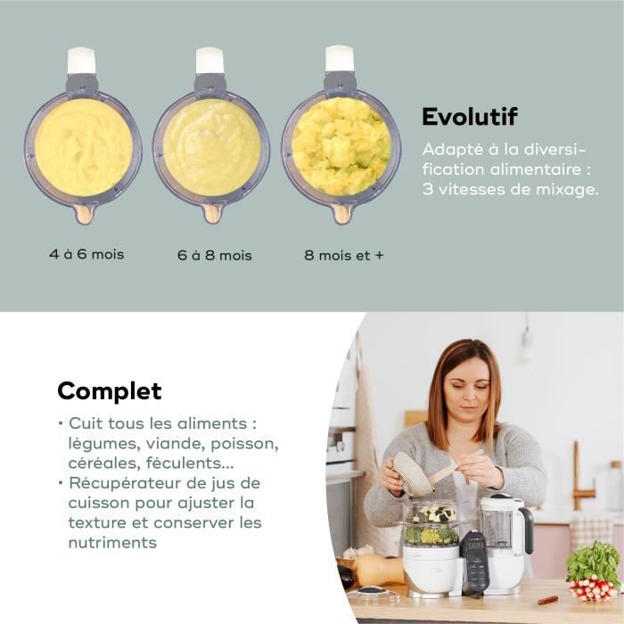Babymoov Nutribaby(+) Confezione Bianca e 3 Babybols 180ml + 2 cucchiaini - Ideale per lo svezzamento