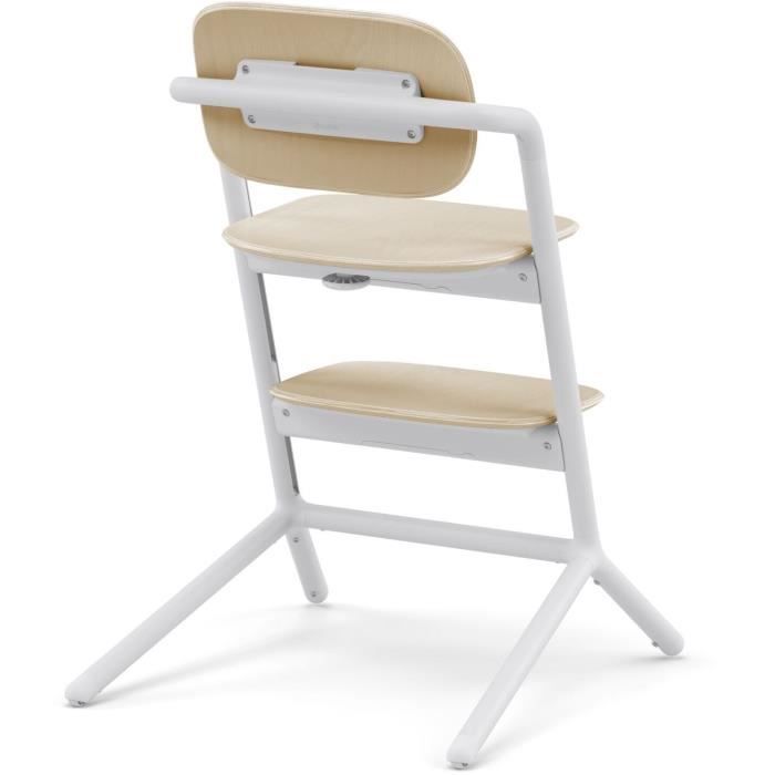 CYBEX - Trona convertible - Pack 3 en 1 - LEMO 2 - Blanco/Madera - Altura y profundidad ajustables - Incluye juego para bebé
