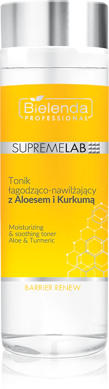 Bielenda Professional Supremelab Barrier Renew, tônico calmante e hidratante com aloe vera e cúrcuma.