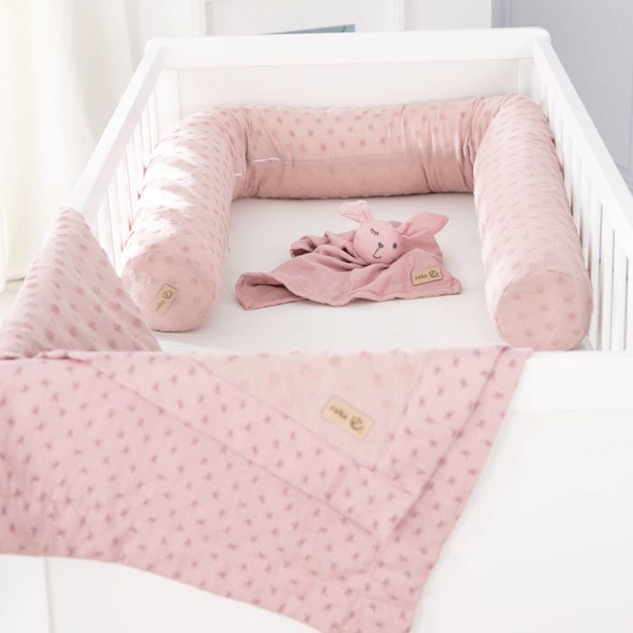 ROBA Coffret Bébé Lil Planet - 3 PCS - 1 Coussin Traversin + 1 Couverture + 1 Doudou - Cadeau de Naissance - Rose