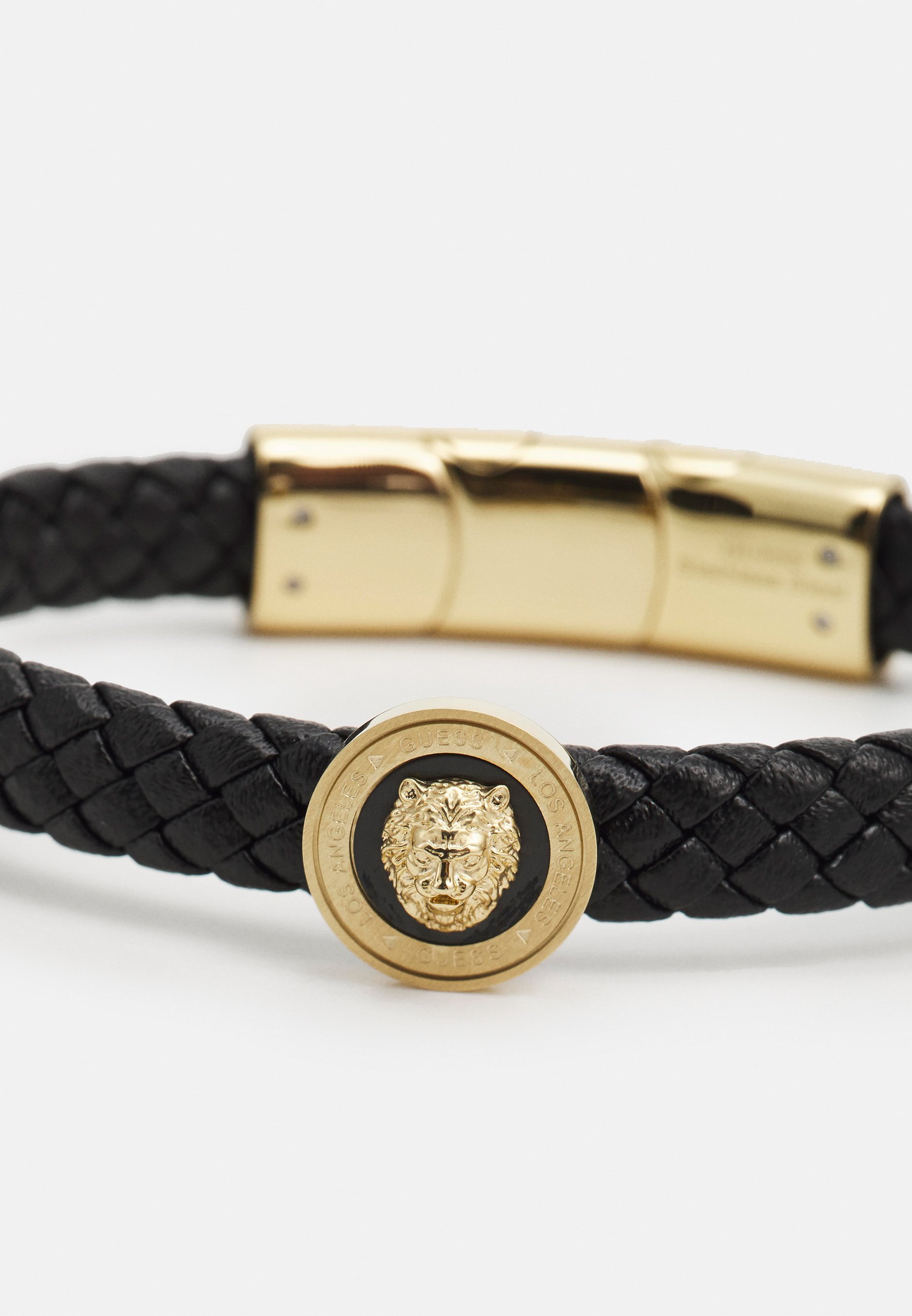 Guess LION COIN UNISEX - Armband - geelgoudkleurig/zwart