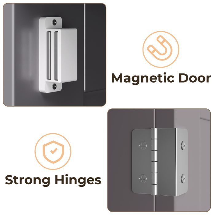 Colonna da bagno - Mobile contenitore autoportante Bealife - 1 cassetto - 5 ripiani regolabili - 2 ante - 40 x 30 x 170 cm - Grigio