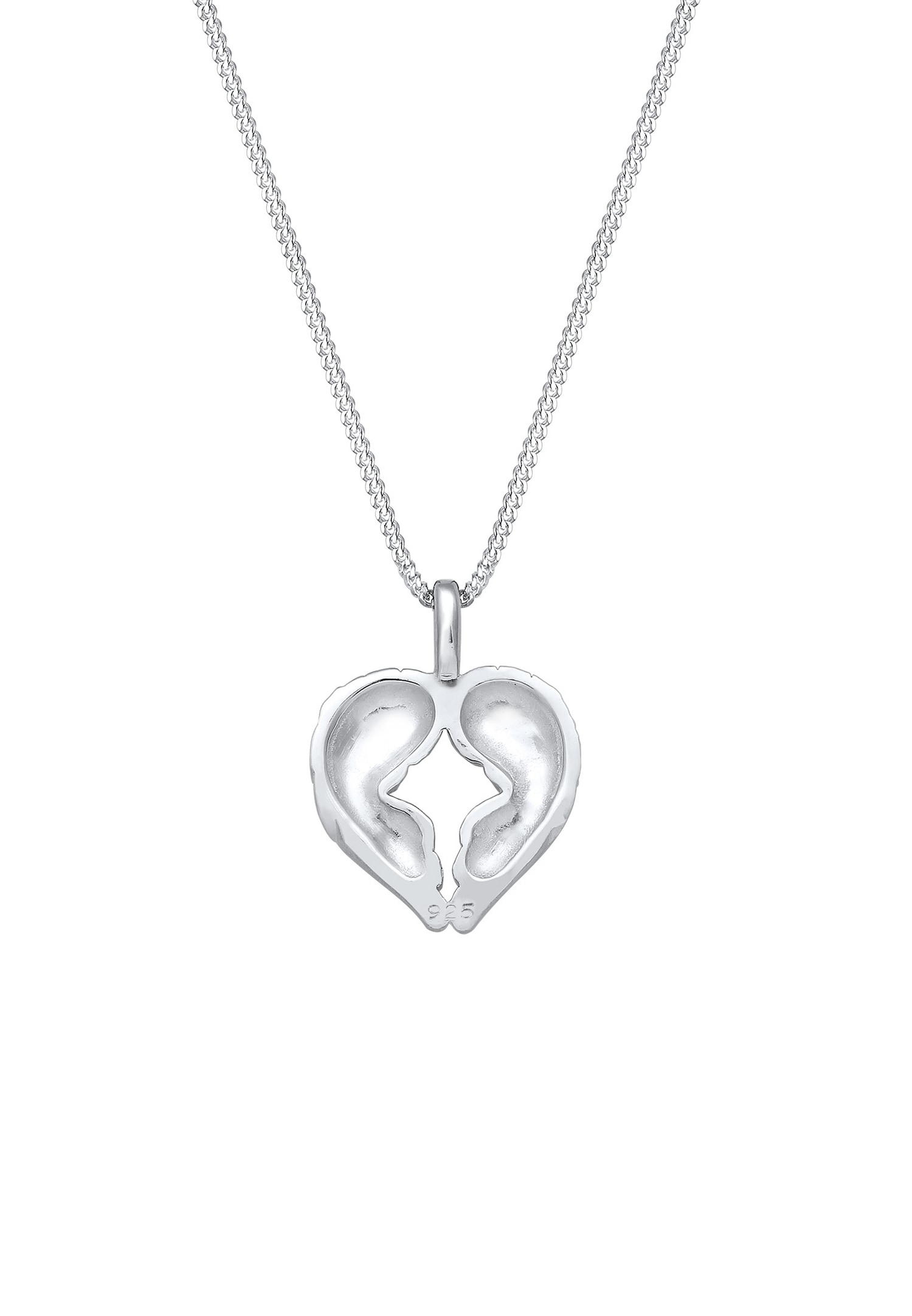 Elli Femmes ailes d'ange pendentif en forme de cœur en argent sterling 925