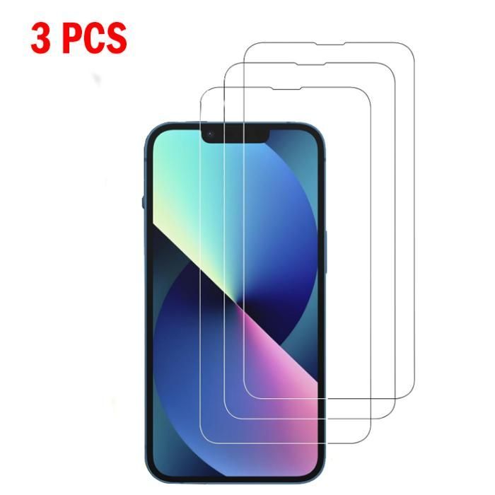 Pacote com 3 películas protetoras de vidro temperado para iPhone 14, iPhone 13 e iPhone 13 Pro (6,1 polegadas).