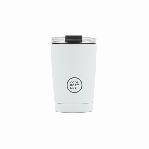 Cool Bottles Mono Thermobecher aus weißem Edelstahl