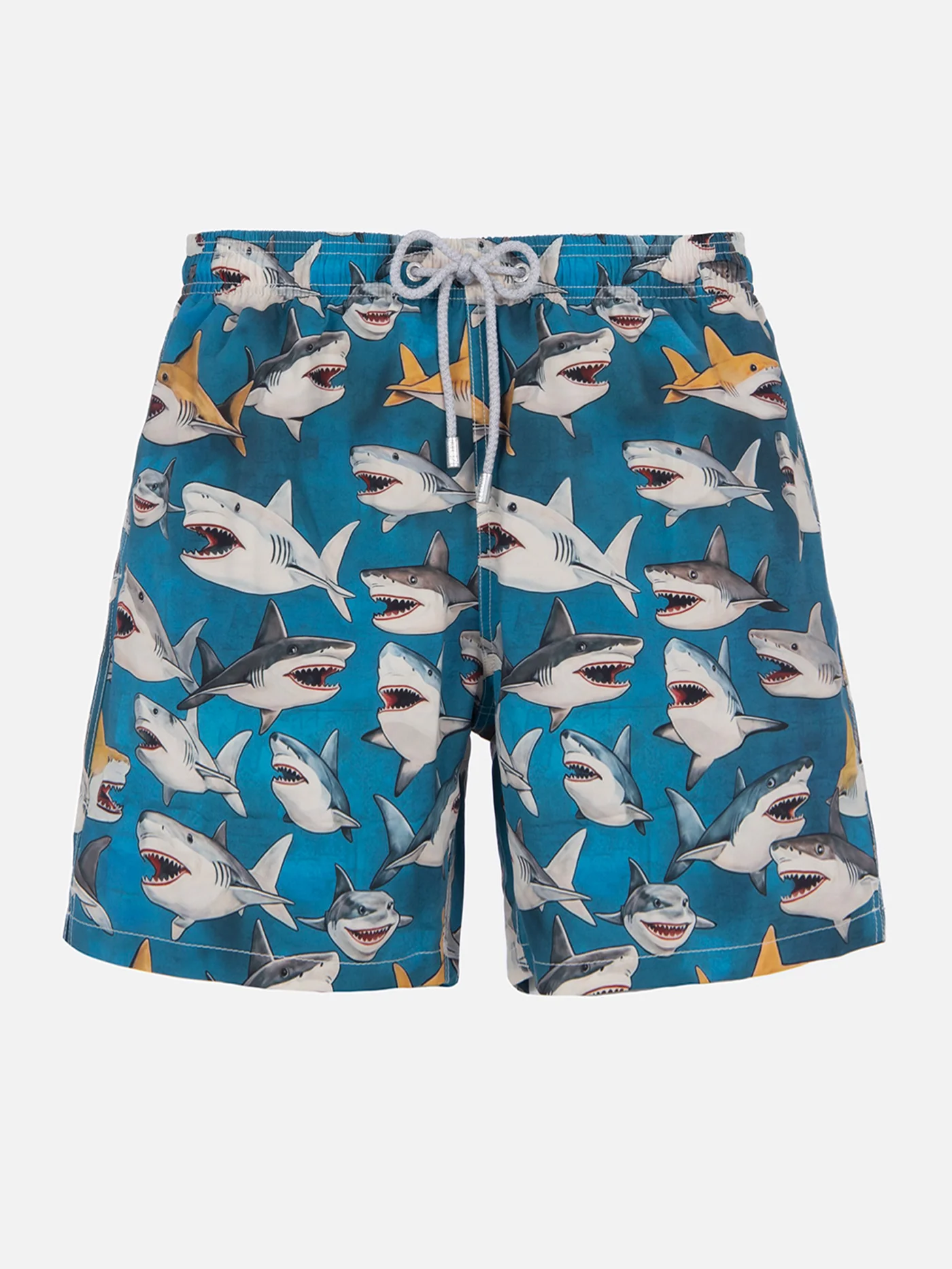 Gustavia herenzwempak met haaienprint, middellange lengte |