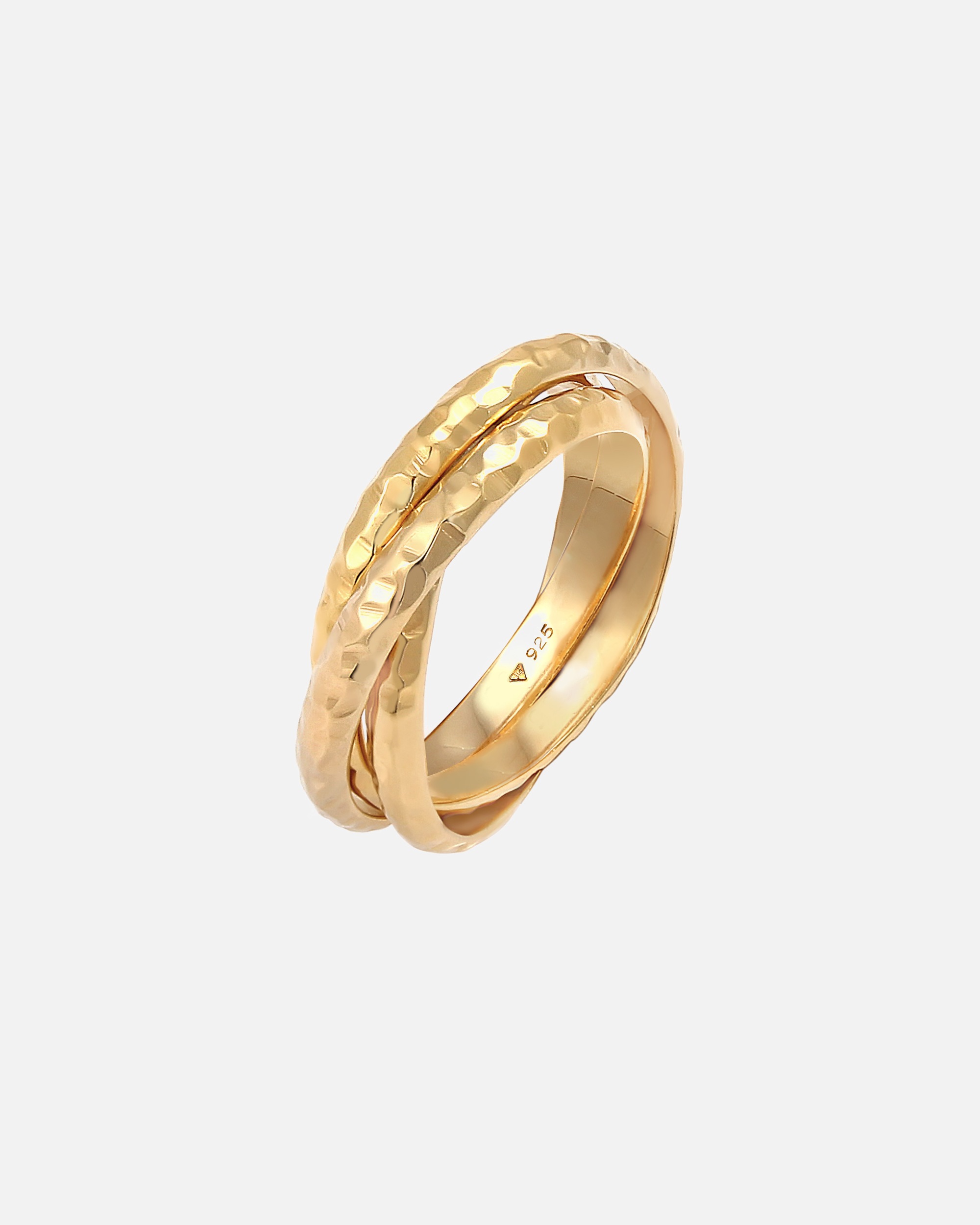 Elli Basic Wickelring Klassik Gehämmert 925 Silber