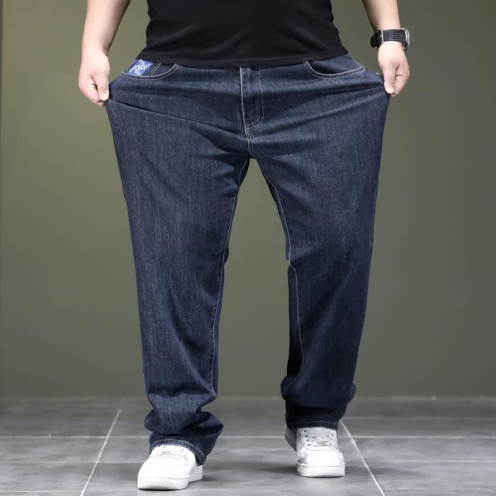 Pantalones vaqueros de verano ligeros de corte recto y corte holgado para hombre, tallas grandes - Azul oscuro - INSFITY - Hombre - Adulto