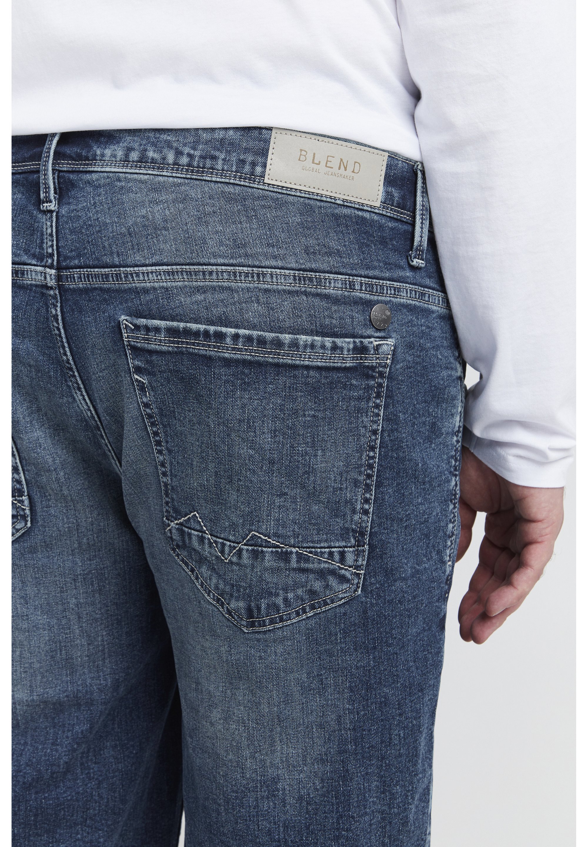 Blend BHBBENON REGULAR FIT - Denim shorts - denim middenblauw