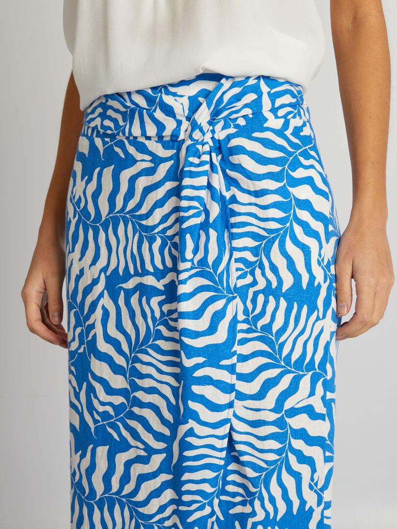 Lange linnen rok - BLAUW