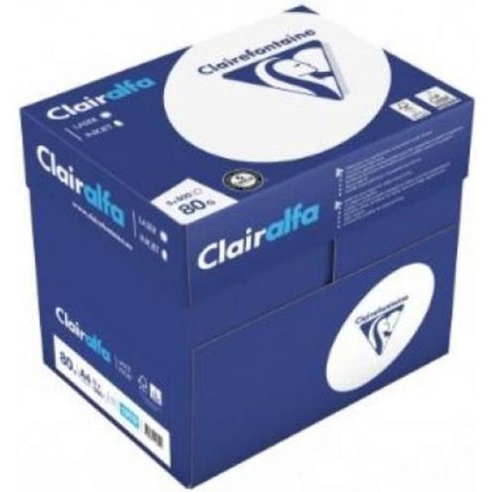 Papier - CLAIREFONTAINE - Clairalfa - A4 - 80g - Ultra blanc 170 CIE