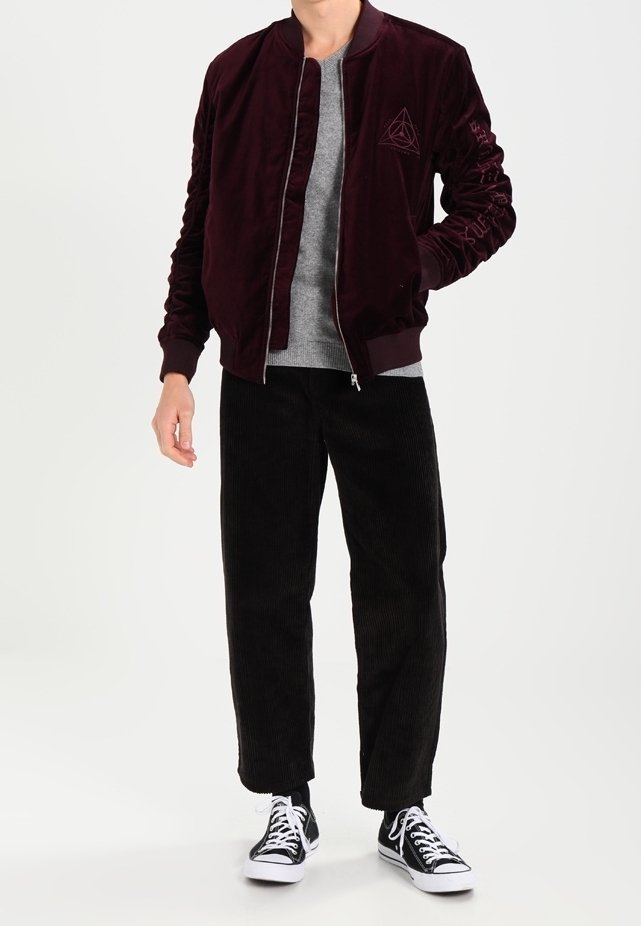 Bomber bunda Jack & Jones - tmavě červená