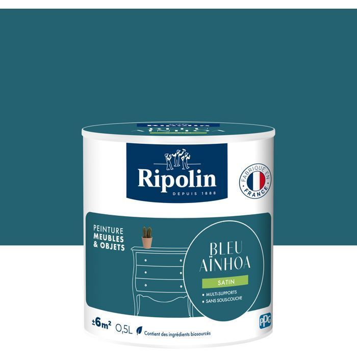 Meubel- en objectverf - Ainhoa Blauw - Satijnen afwerking - Ripolin - 0,5L