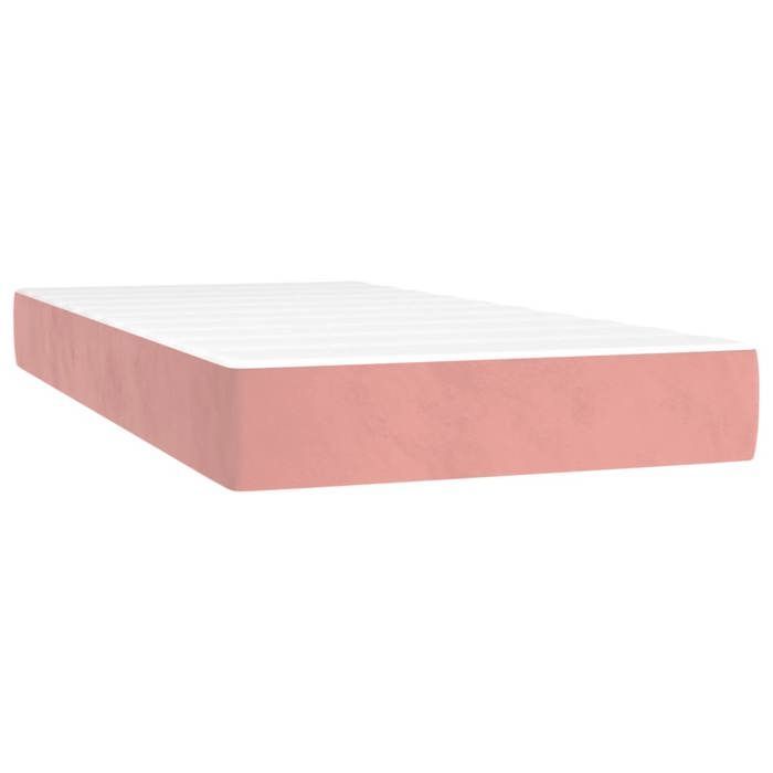 Estructura de cama con colchón - Maison Exclusive - 80x200 cm - Terciopelo rosa - Máxima relajación
