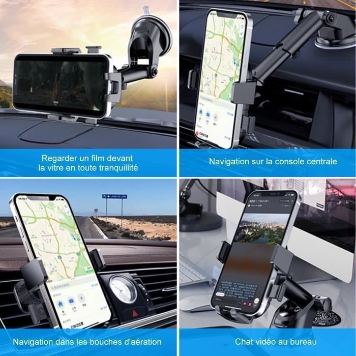 Phone holder - BRILLSTEN - M4 - 360° rotation - Suction cup and vent - Flexible attachment