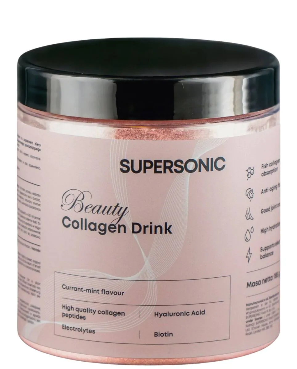 Supersonic Collagen Drink, Smak porzeczka-mięta, Płyn