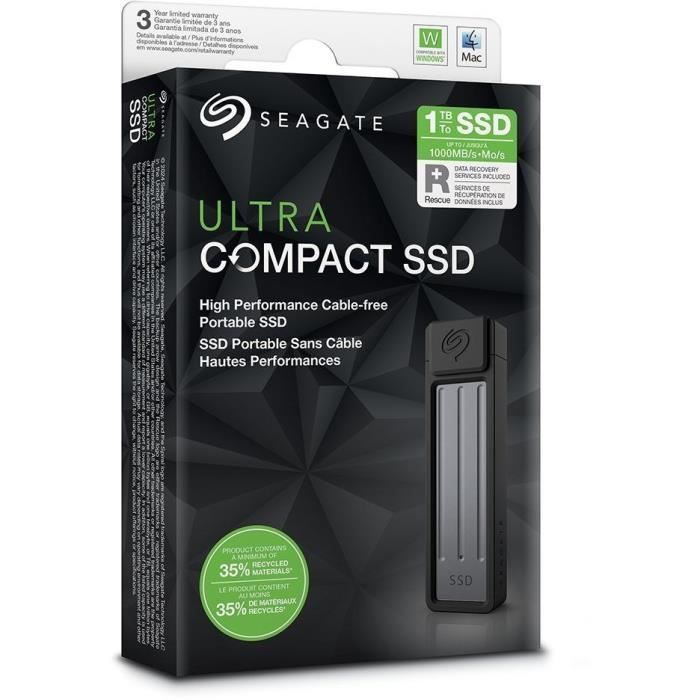 SEAGATE - STMX1000400 - SSD esterno - Ultra compatto - 1 TB - USB-C - Velocità fino a 1000 MB/s