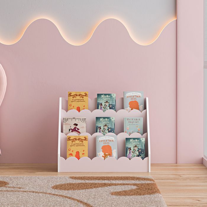 Étagère pour enfant Vestnes 48 x 61 x 30 cm rose blanc