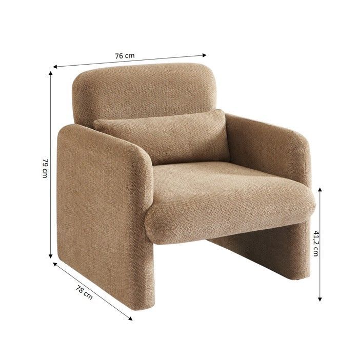 Sillón OMA en tela marrón