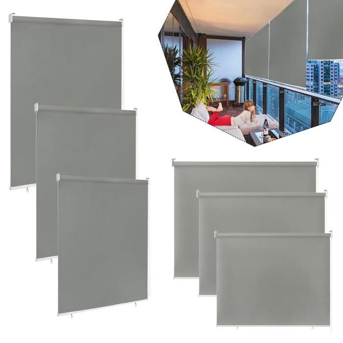 Persianas exteriores Aufun de 140x240cm, persianas enrollables verticales para balcón, pantalla de privacidad, persianas enrollables opacas reflectantes, color gris.