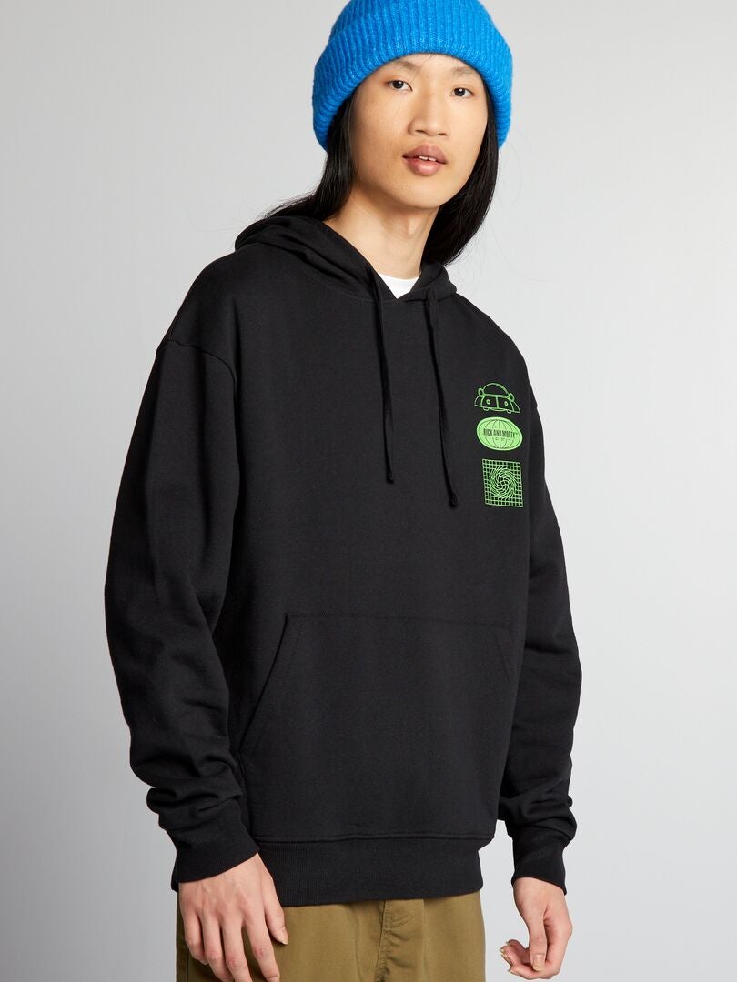 Fleece hoodie - Zwart