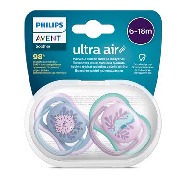 Philips Avent Chucha Ultra Air -tutti 6-18 kk tytöille, 2 kk, 2 kk