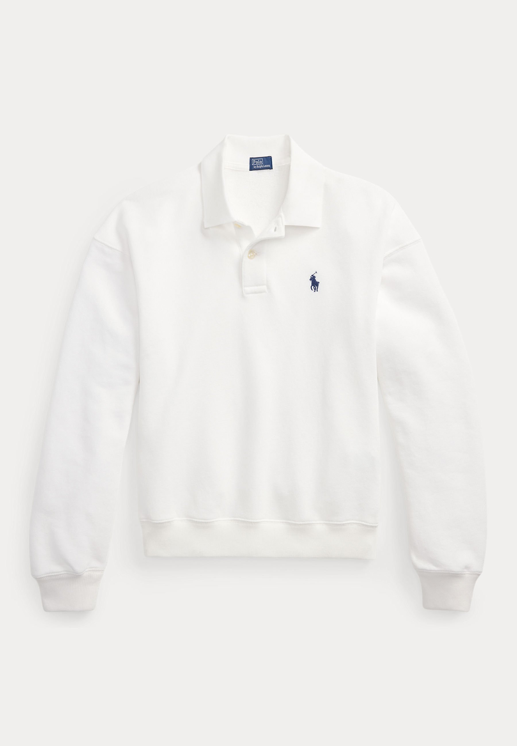Polo Ralph Lauren POLO POLAIRE LÉGER À MANCHES LONGUES - Haut à manches longues - blanc