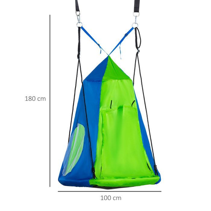 Outsunny - Bird's Nest Swing - PE - 100x100x180cm - Green