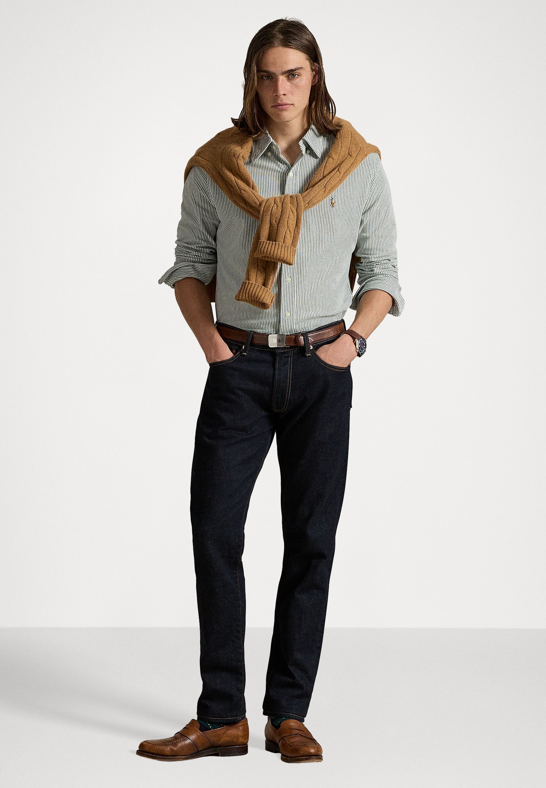 Camicia Oxford a righe Polo Ralph Lauren - Camicia - pino vintage/bianco