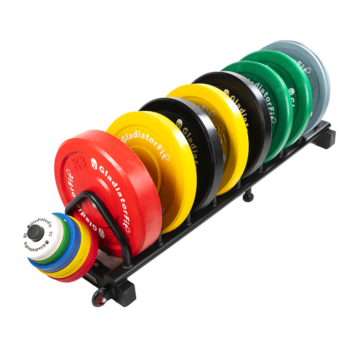 Stalen rek met wielen voor gewichtsschijven van Ø 50 mm Gladiatorfit