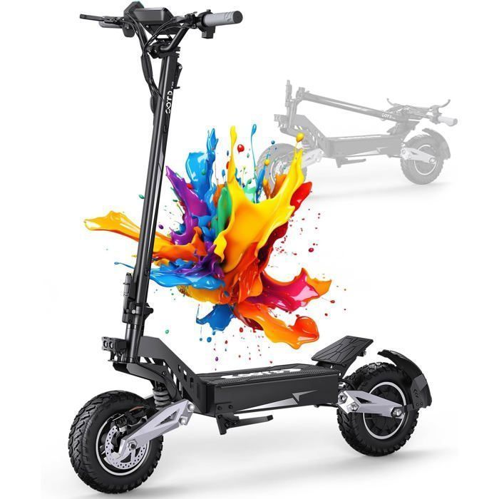 OOTD T10 - Trottinette Electrique Pliable - Batterie 48 V 18 Ah - maximale 50 km/h - 11'' pouces - Moteur 900 W - Autonomie 60 km