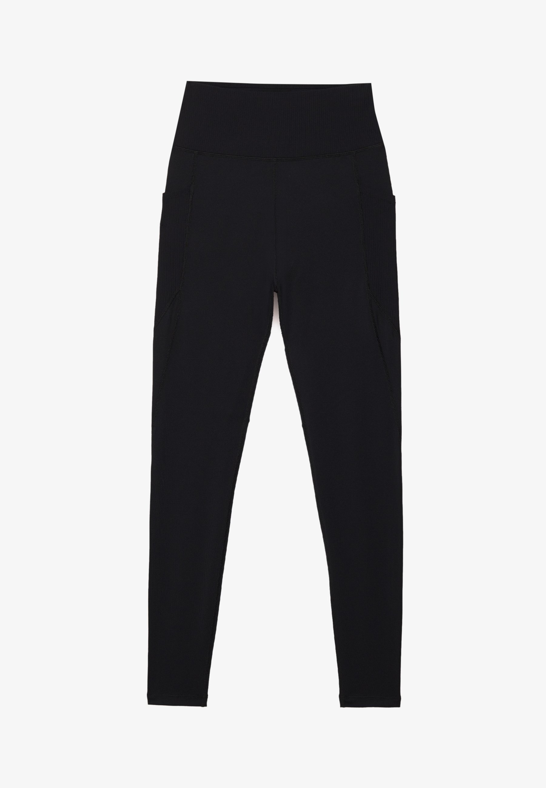 Even&Odd active ESSENTIAL LEGGINGS MET HOGE TAILLE EN ZIJZAK - Leggings - zwart