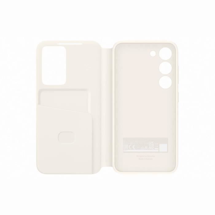 Samsung Smart View Phone Case with Card Holder for S23, White