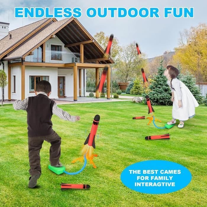 Toy - Kit with 3 Foam Rocket Launchers - Safe - For Children 4-9 Years Old