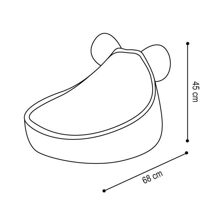 MISIOO Huggy Bear zitzakstoel met berenoren voor baby- en kinderkamer, corduroy, groen, 68x45 cm