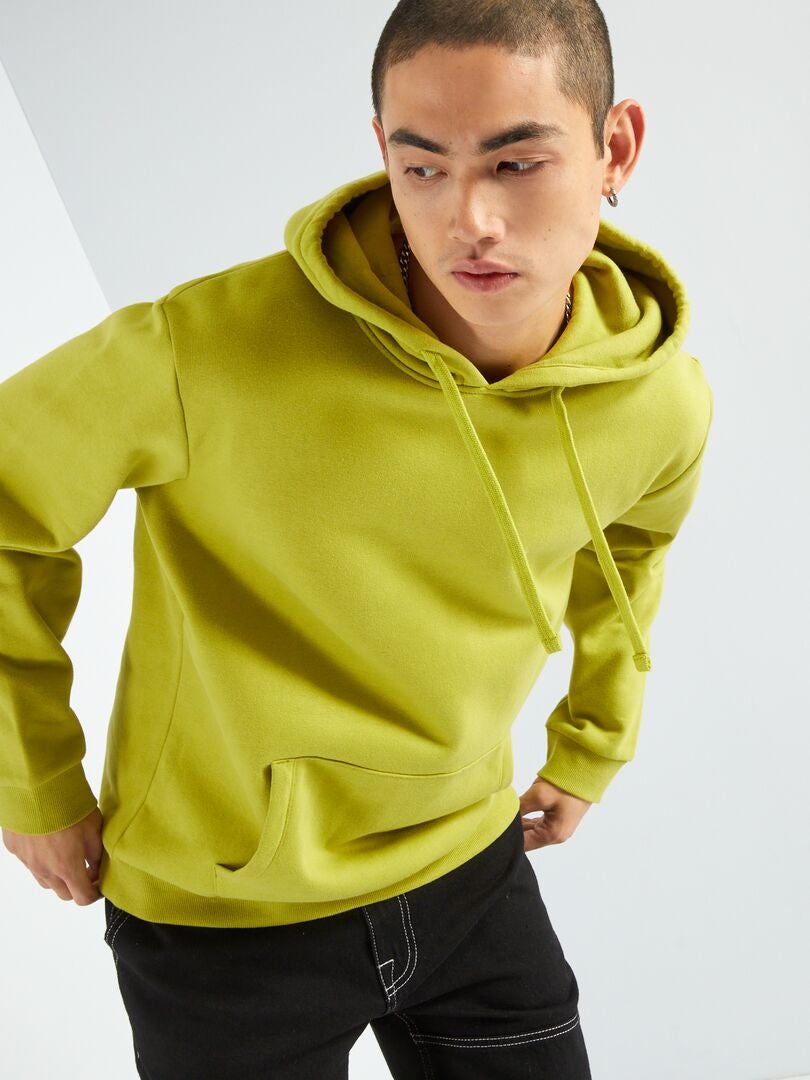 Bluza z kapturem i kieszenią kangurkową - KHAKI
