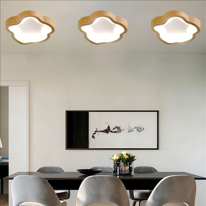 WOTTES Moderne LED-Deckenleuchte mit natürlichem Licht – 14 W, kühles Weiß, Blumendesign, für Flur und Badezimmer, 1 Stück, 23 cm Durchmesser
