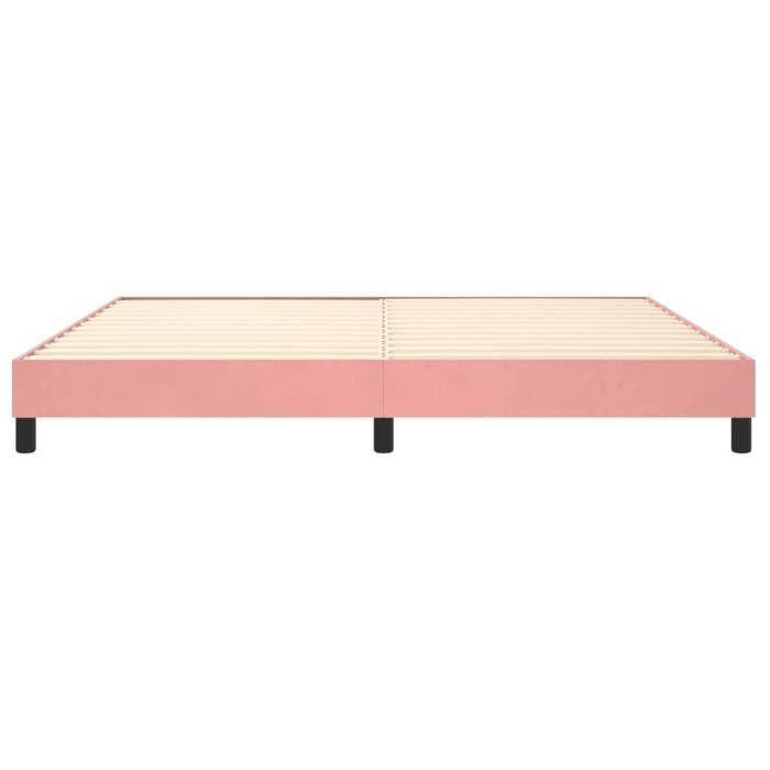 Letto in legno Rose 200 x 200 cm - Portata massima 150 kg - Rosa 200x200 cm, struttura letto a molle in velluto 005_851136