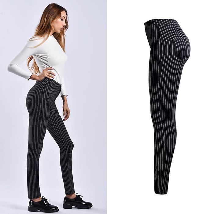 Pantalones vaqueros para mujer - FUNMOON - Cintura alta - Ajustados - Negros - Estilo europeo y americano