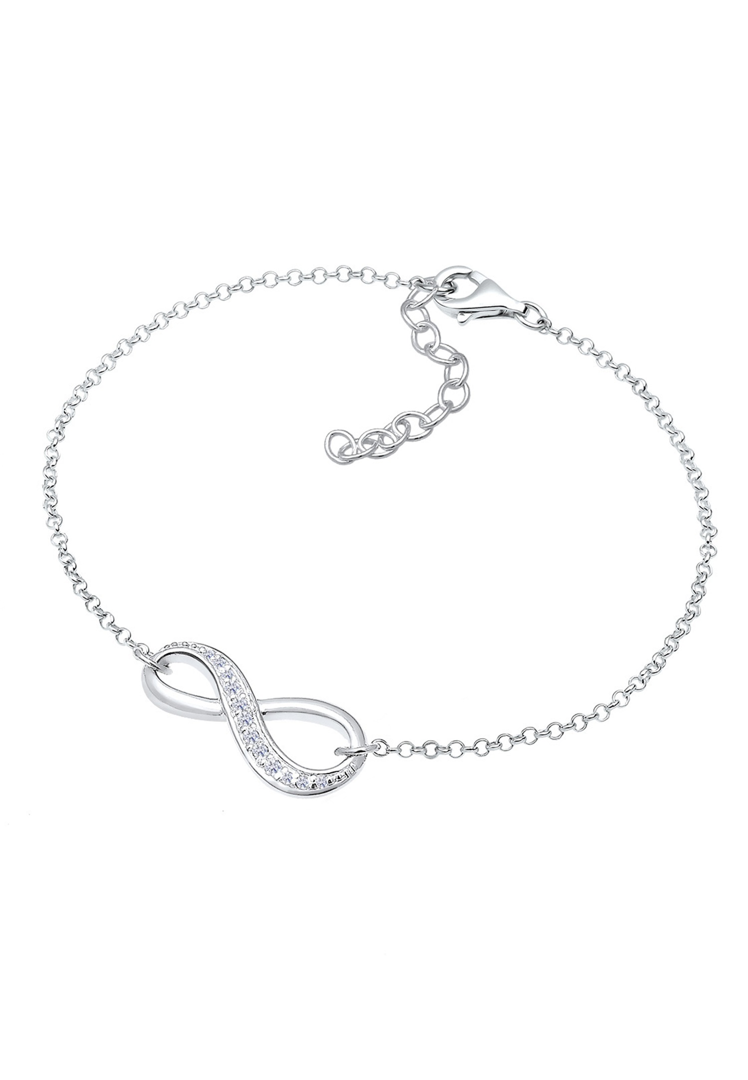 Elli Femmes Symbole d'infini avec Cristaux de Zirconium en Argent Sterling 925