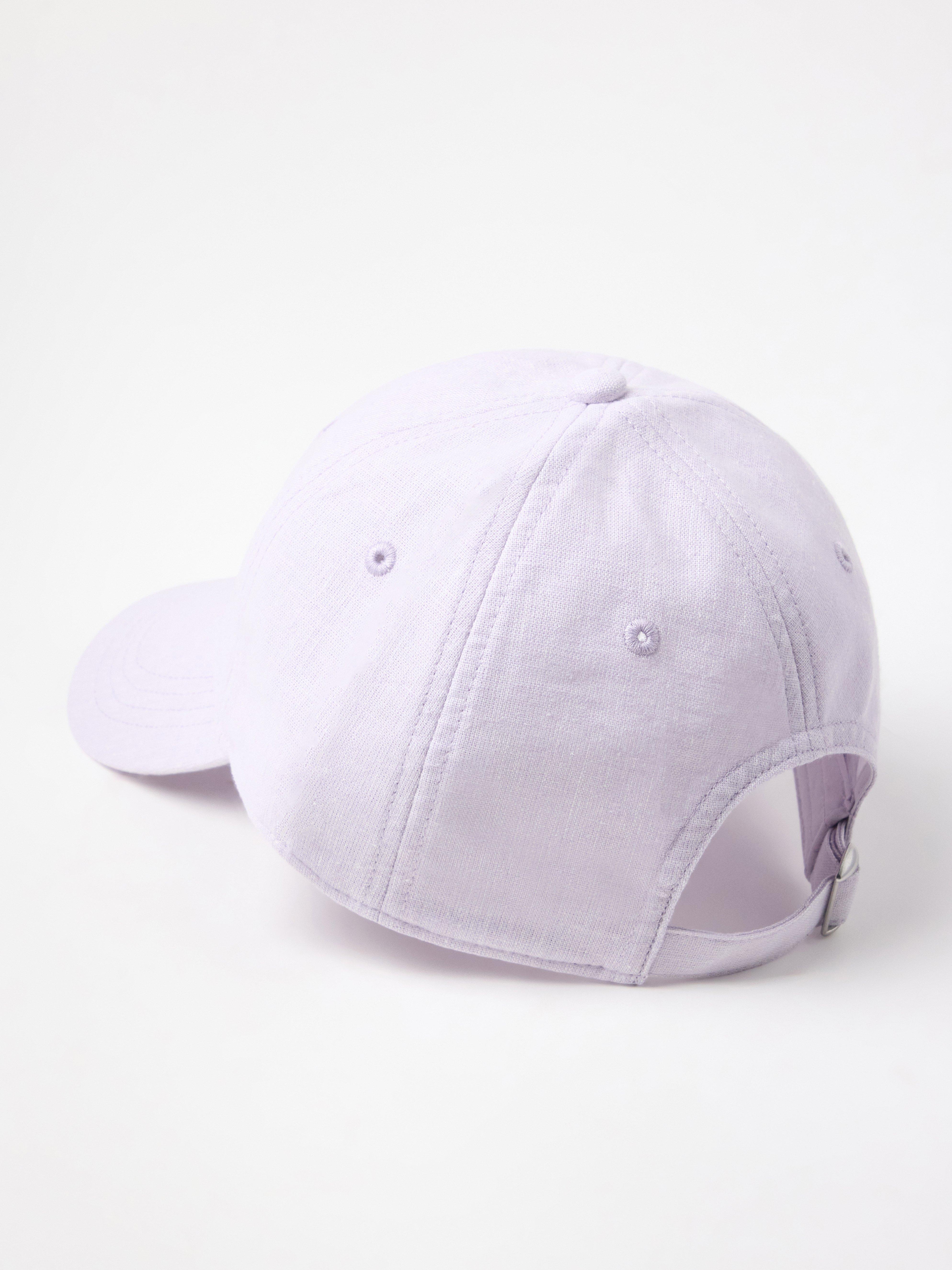 Casquette en lin mélangé, couleur lilas clair poudré