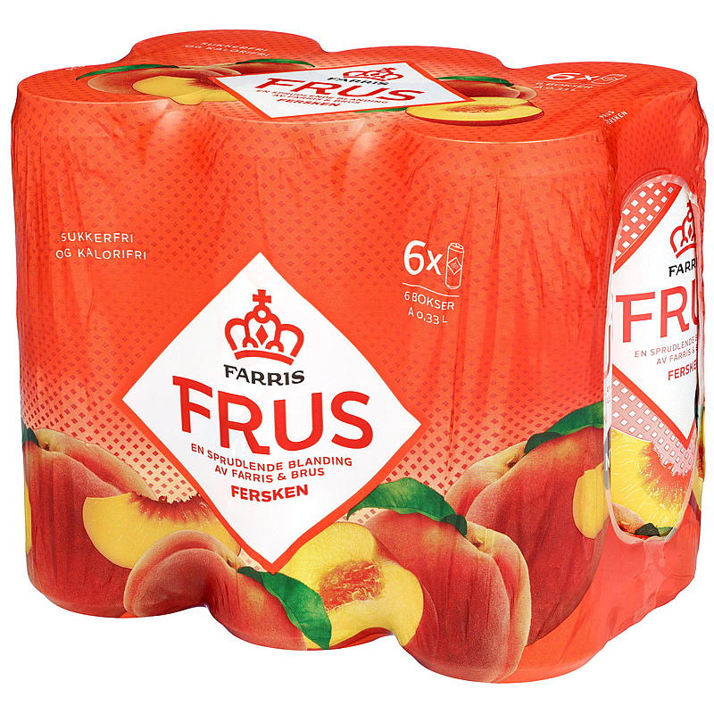 Farris Farris Fryst 0,33 l låda 6-pack persika