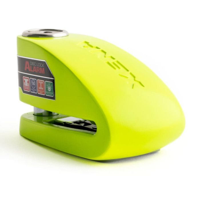 XENA - Antivol Moto Bloque Disque Alarme 120 DB XX15 Acier 14mm - Classe SRA - Jaune Fluoabc100010843600000