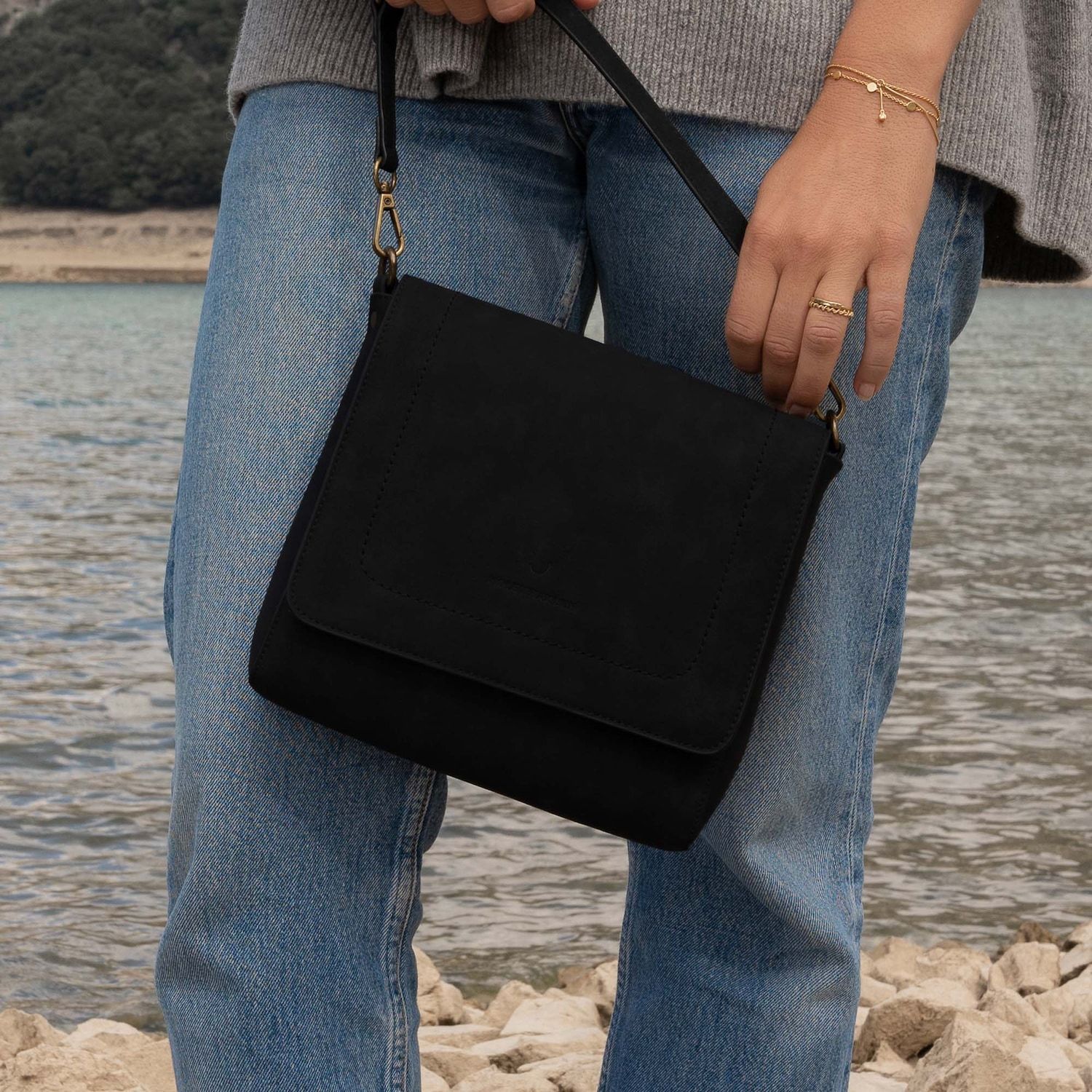 Violet Hamden torba preko ramena, crossbody torba, model “My Daily Taupe” – umjetna koža – 1 komad