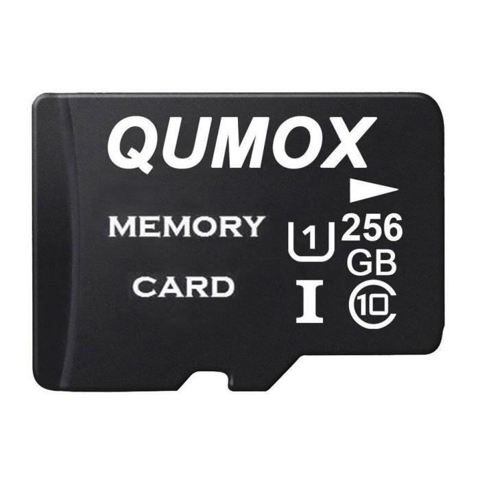 Cartão de memória Micro SD Classe 10 de 256 GB, adaptador SD, até 80 MB/s, sem corrupção, sem risco de perda de dados.
